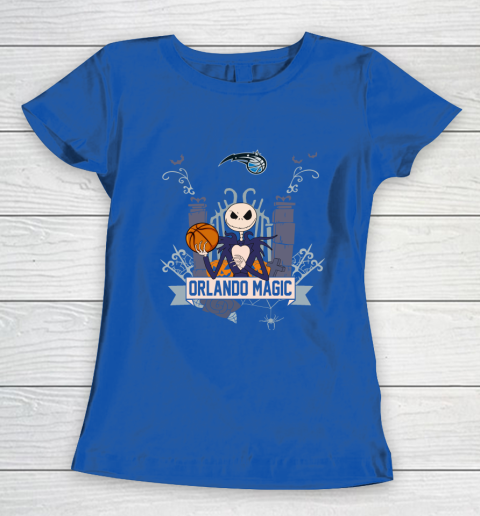 NBA Orlando Magic Basketball Jack Skellington Halloween Women's T-Shirt 8