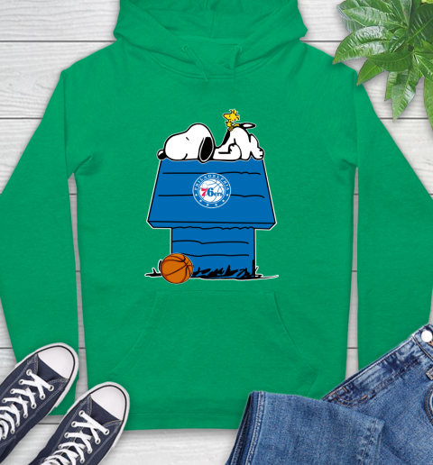 Philadelphia 76ers NBA Basketball Snoopy Woodstock The Peanuts Movie Hoodie 8