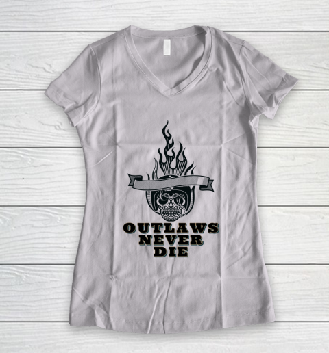 Outlaws Never Die Shirt Women's V-Neck T-Shirt