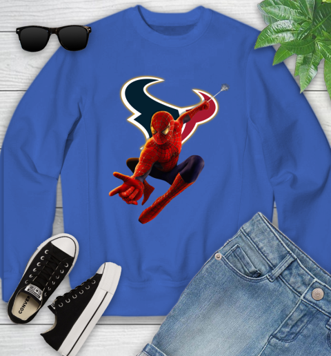 NFL Spider Man Avengers Endgame Football Houston Texans Youth Sweatshirt 8