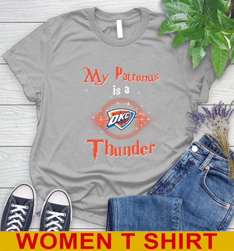 NBA Basketball Harry Potter My Patronus Is A Oklahoma City Thunder Women's T-Shirt 5