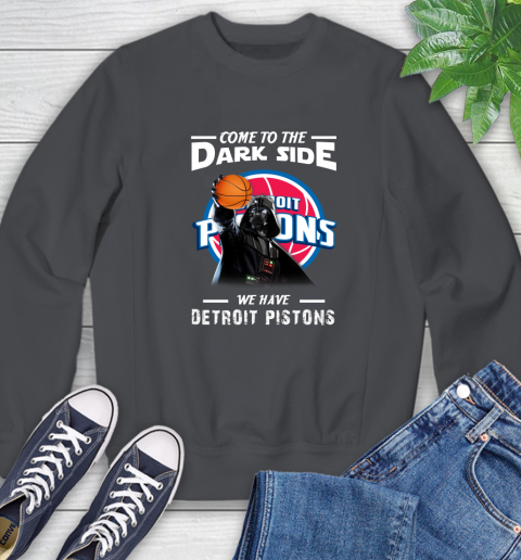 NBA Come To The Dark Side We Have Detroit Pistons Star Wars Darth Vader Basketball Sweatshirt 6