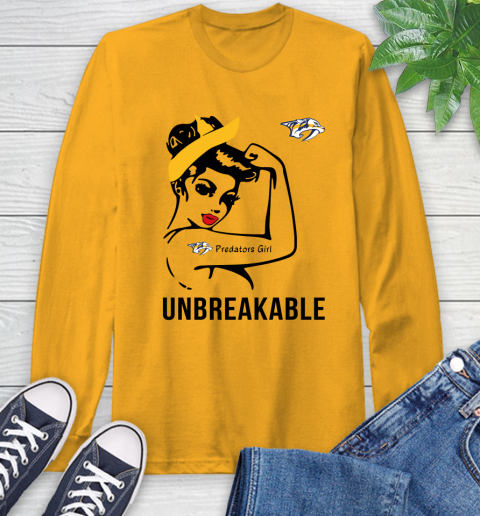 NHL Nashville Predators Girl Unbreakable Hockey Sports Long Sleeve T-Shirt 2