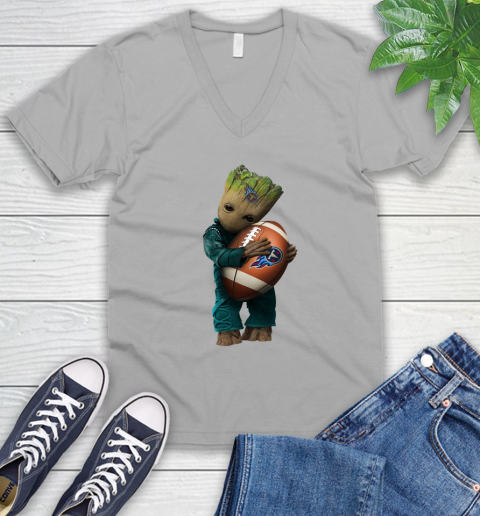 NFL Groot Guardians Of The Galaxy Football Sports Tennessee Titans V-Neck T-Shirt 4