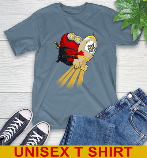 NFL Football New Orleans Saints Deadpool Minion Marvel Shirt T-Shirt 8