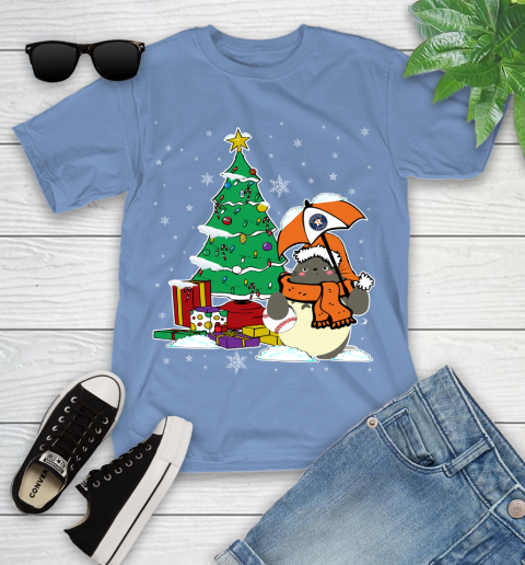 Houston Astros MLB Baseball Cute Tonari No Totoro Christmas Sports Youth T-Shirt 15