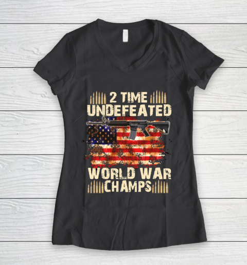 Veteran Shirt 2 Time Undefeated World War Champs 4th Of July T