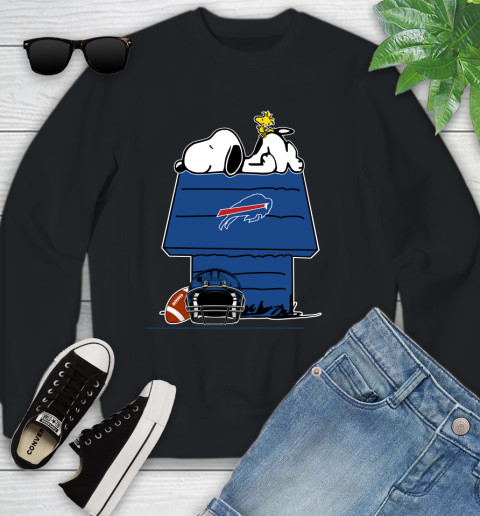 Buffalo Bills NFL Football Snoopy Woodstock The Peanuts Movie Youth Sweatshirt 2