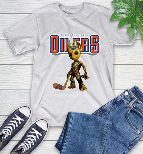 Edmonton Oilers NHL Hockey Groot Marvel Guardians Of The Galaxy T-Shirt 12