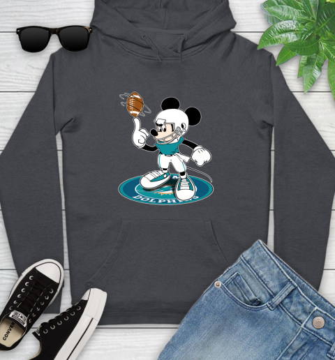 NFL Football Miami Dolphins Cheerful Mickey Disney Shirt Youth Hoodie 8
