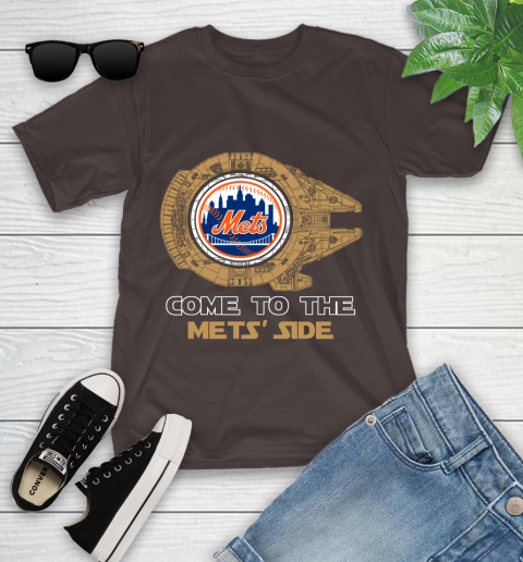 MLB Come To The New York Mets Side Star Wars Baseball Sports Youth T-Shirt 7