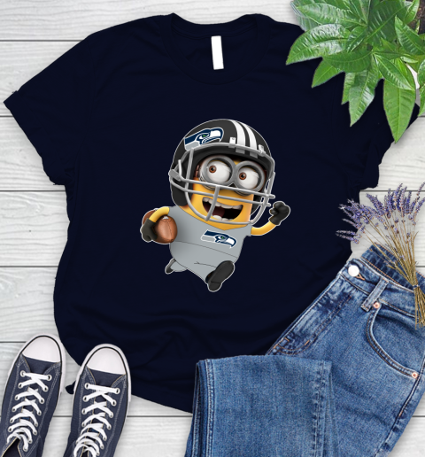 NFL Seattle Seahawks Minions Disney Football Sports Women's T-Shirt 3