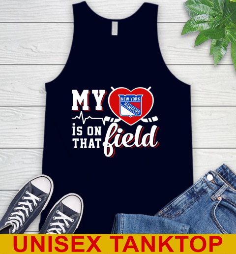 NHL My Heart Is On That Field Hockey Sports New York Rangers Tank Top 2