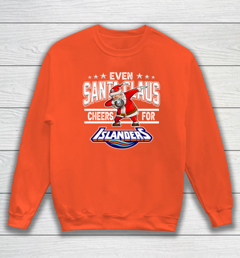 New York Islanders Even Santa Claus Cheers For Christmas NHL Sweatshirt 3