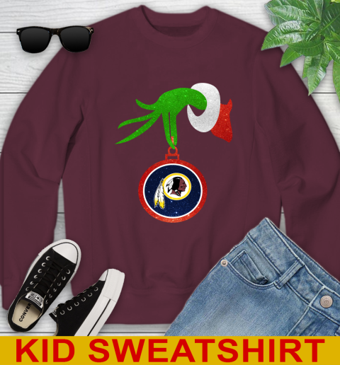 Washington Redskins Grinch Merry Christmas NFL Football Youth Sweatshirt 5