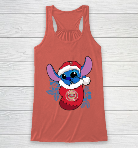 San Francisco 49ers Christmas Stitch In The Sock Funny Disney NFL Racerback Tank 4