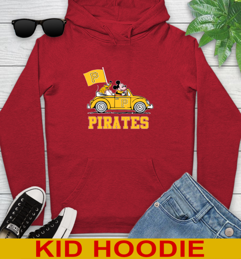 MLB Baseball Pittsburgh Pirates Pluto Mickey Driving Disney Shirt Youth Hoodie 11