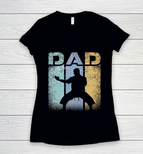Father gift shirt Vintage Retro color Dad Judo Player man lovers sports T Shirt Women's V-Neck T-Shirt