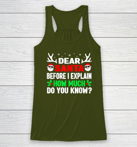 Funny Christmas Shirts Kids Adults Dear Santa I Can Explain Racerback Tank 2