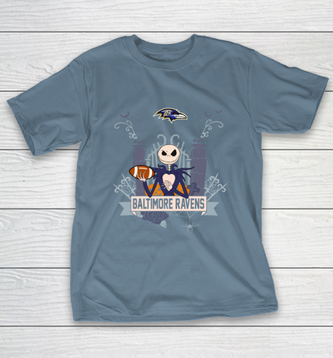 NFL Baltimore Ravens Football Jack Skellington Halloween T-Shirt 6
