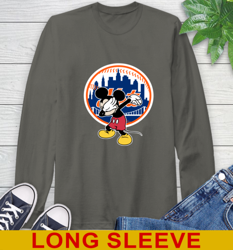 New York Mets MLB Baseball Dabbing Mickey Disney Sports Long Sleeve T-Shirt 8