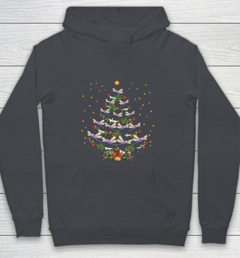 Dragonfly Christmas Tree Santa Dragonfly Bird Xmas Gift Youth Hoodie 5