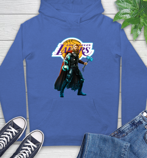 NBA Thor Avengers Endgame Basketball Los Angeles Lakers Hoodie 9