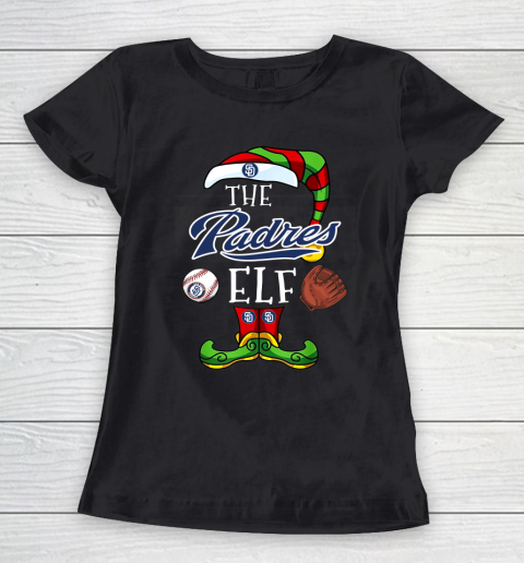 San Diego Padres Christmas ELF Funny MLB Women's T-Shirt