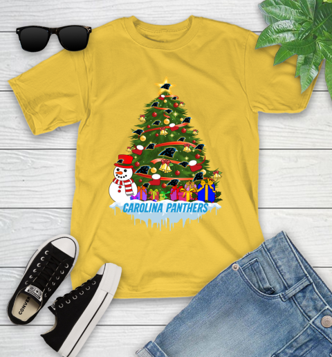 Carolina Panthers Merry Christmas NFL Football Sports Youth T-Shirt 8