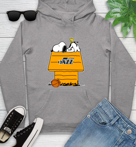 Utah Jazz NBA Basketball Snoopy Woodstock The Peanuts Movie Youth Hoodie 6