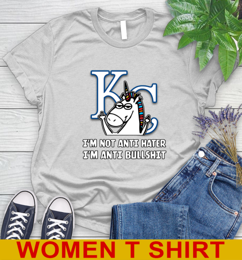 Los Angeles Angels MLB Baseball Unicorn I'm Not Anti Hater I'm Anti Bullshit (2) Women's T-Shirt