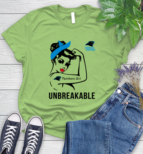 NFL Carolina Panthers Girl Unbreakable Football Sports Women's T-Shirt 7