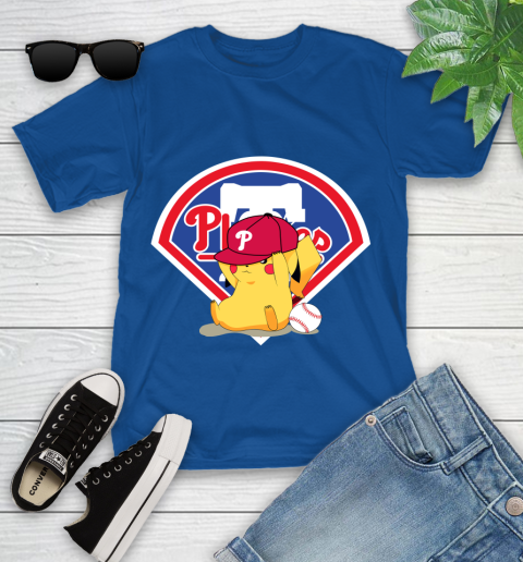 MLB Pikachu Baseball Sports Philadelphia Phillies Youth T-Shirt 9
