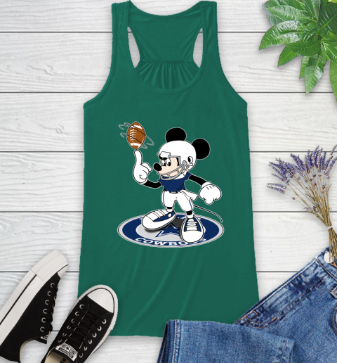 NFL Football Dallas Cowboys Cheerful Mickey Disney Shirt Racerback Tank 7
