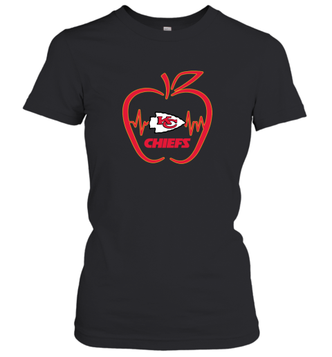 Apple Heartbeat Teacher Symbol Kansas city chiefs Women's T-Shirt