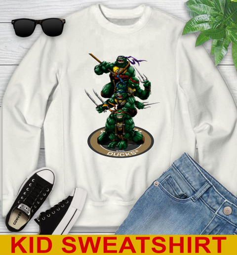 NHL Hockey Anaheim Ducks Teenage Mutant Ninja Turtles Shirt Youth Sweatshirt