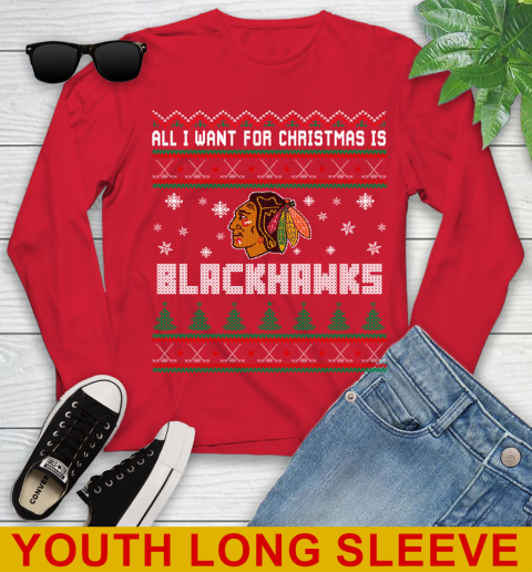 Chicago Blackhawks NHL Hockey All I Want For Christmas Is My Team Sports 127