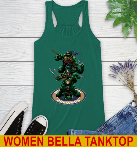 MLB Baseball Milwaukee Brewers Teenage Mutant Ninja Turtles Shirt Racerback Tank 7