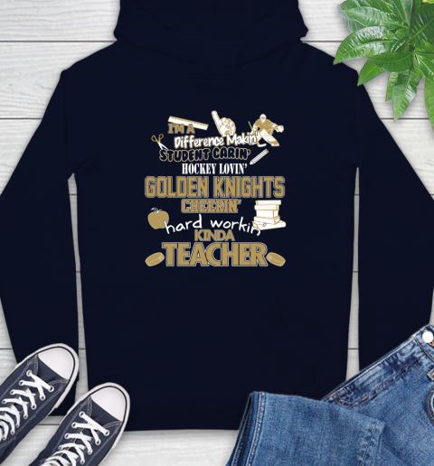 Vegas Golden Knights NHL I'm A Difference Making Student Caring Hockey Loving Kinda Teacher Hoodie 3