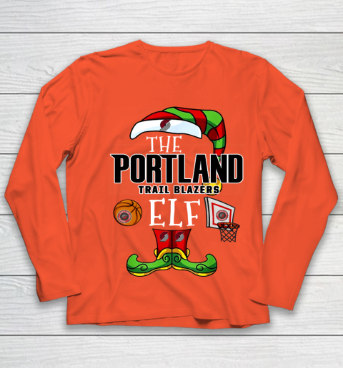 Portland Trail Blazers Christmas ELF Funny NBA Youth Long Sleeve 3