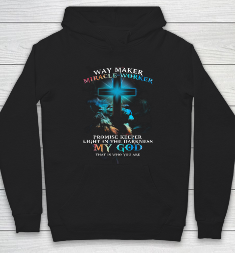 Lion Cross Light Colorful Waymaker Miracle Worker Hoodie