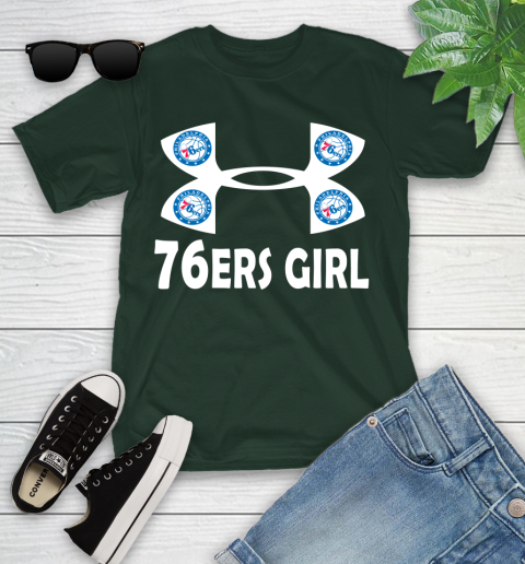 NBA Philadelphia 76ers Girl Under Armour Basketball Sports Youth T-Shirt 5