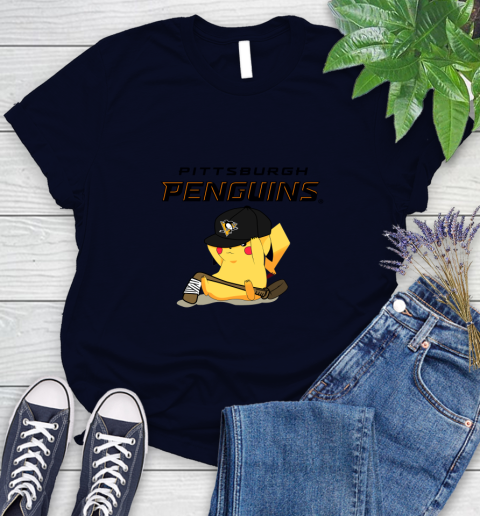 NHL Pikachu Hockey Sports Pittsburgh Penguins Women's T-Shirt 3