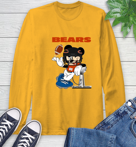 NFL Chicago Bears Mickey Mouse Disney Super Bowl Football T Shirt Long Sleeve T-Shirt 3