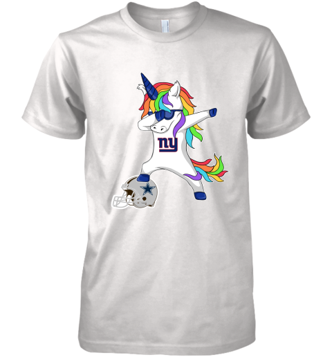 Football Dabbing Unicorn Steps On Helmet New York Giants Premium Men's T-Shirt