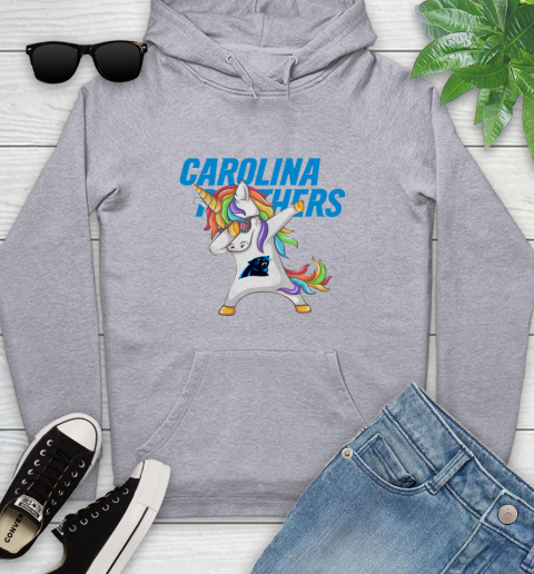 Carolina Panthers NFL Football Funny Unicorn Dabbing Sports Youth Hoodie 6