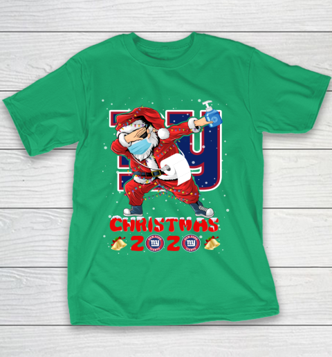 New York Giants Funny Santa Claus Dabbing Christmas 2020 NFL Youth T-Shirt 3