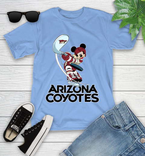 NHL Hockey Arizona Coyotes Cheerful Mickey Mouse Shirt Youth T-Shirt 11