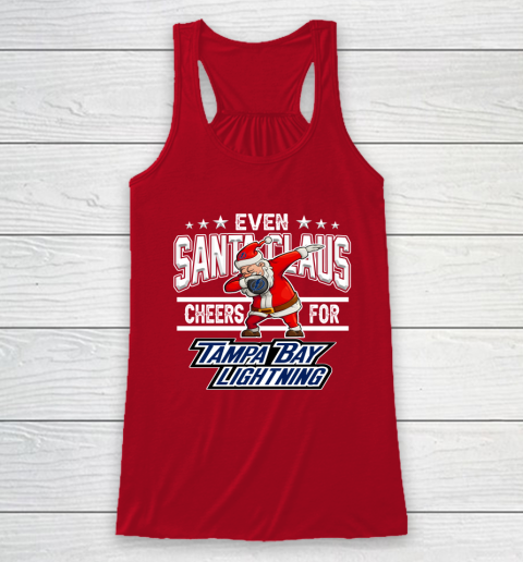 Tampa Bay Lightning Even Santa Claus Cheers For Christmas NHL Racerback Tank 4