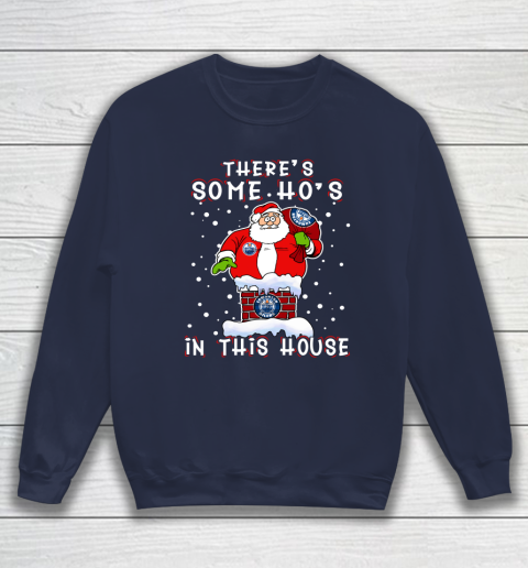 Edmonton Oilers Christmas There Is Some Hos In This House Santa Stuck In The Chimney NHL Sweatshirt 3 Edmonton Oilers Christmas There Is Some Hos In This House Santa Stuck In The Chimney NHL Sweatshirt - Image 3